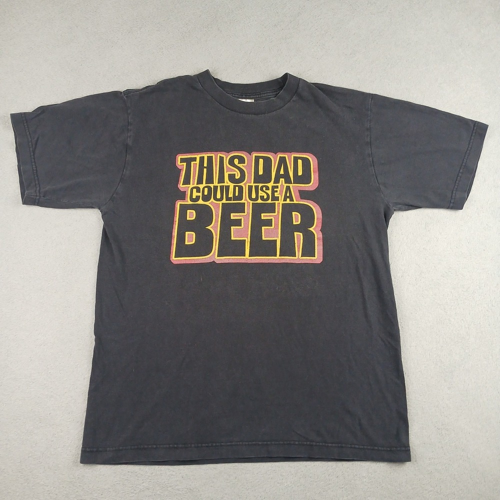 Cygnus Funny Graphic Shirt Mens Medium Black This Dad Drinking Beer Father Gift